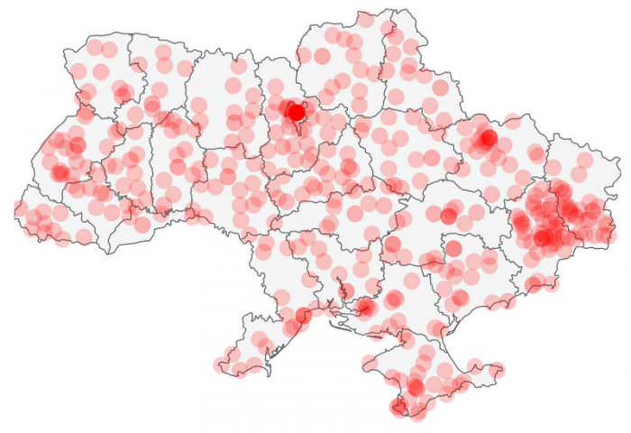 ukrayna şehir nüfusları haritası