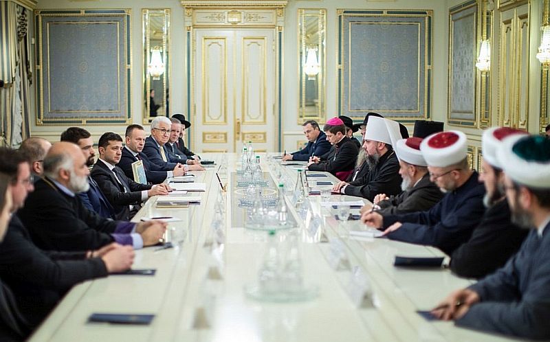 Tüm Ukrayna Kiliseler ve Dini Organizasyonlar Konseyi Ukrayna Cumhurbaşkanı Vladimir Zelenskiy